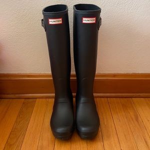 Hunter Black Matte Women's Original Tall Rain Boots